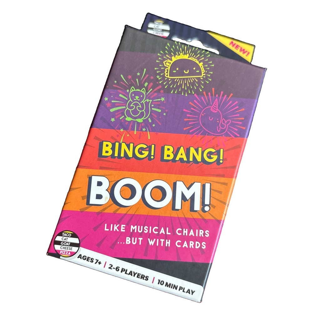 Bing! Bang! BOOM! Like Musical Chairs With Cards 10 Minute Play 2-6 Players
